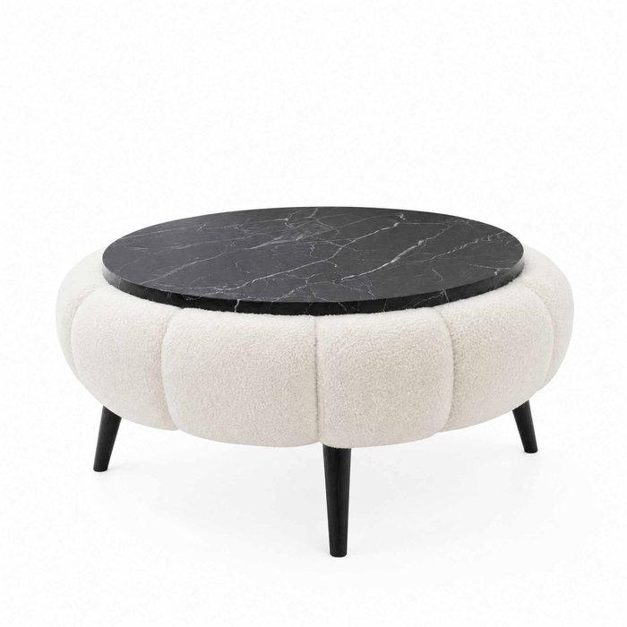 Atelier Del Sofa Papatya 60 - Blanco, Mármol Negro